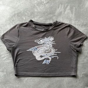 Dragon print crop top